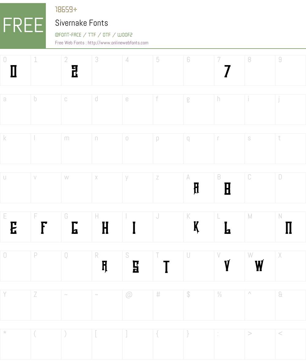 Sivernake Font Screenshots