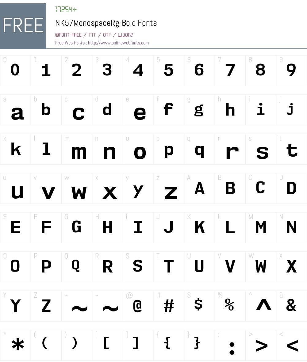 NK57 Monospace Font Screenshots