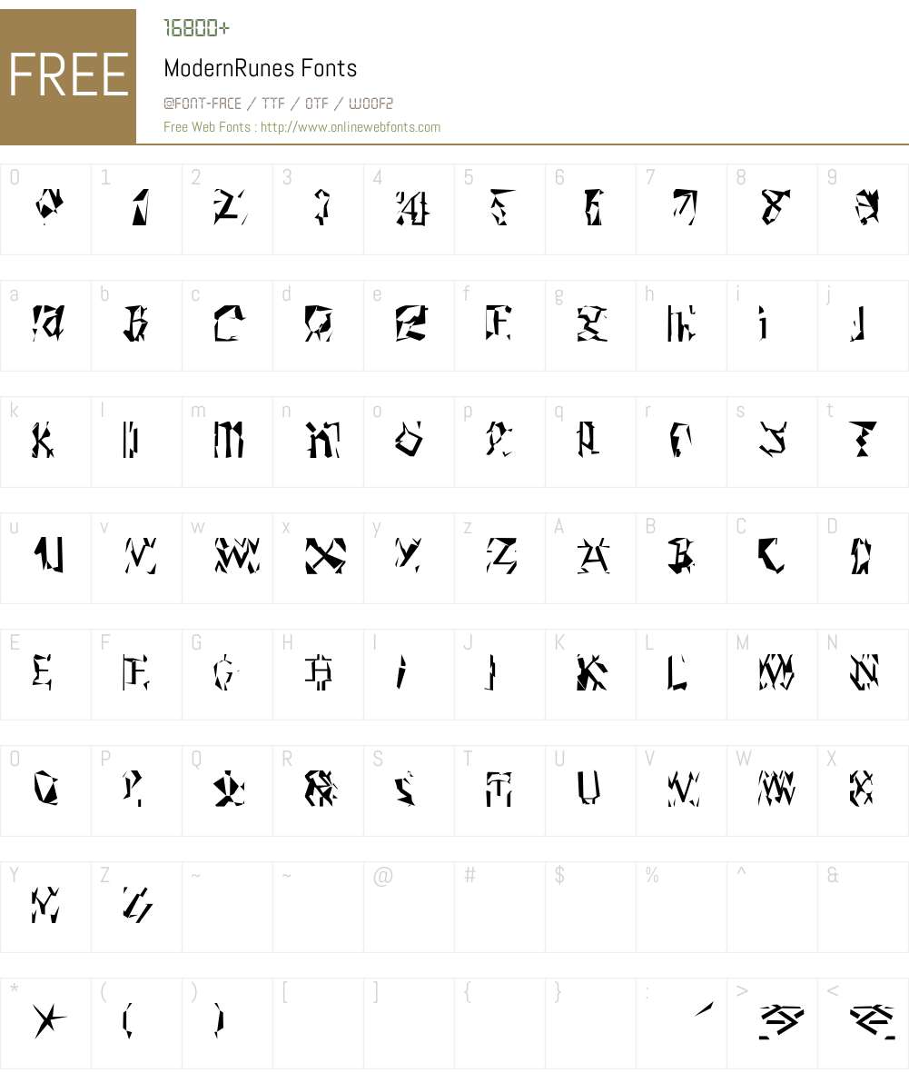 ModernRunes Font Screenshots
