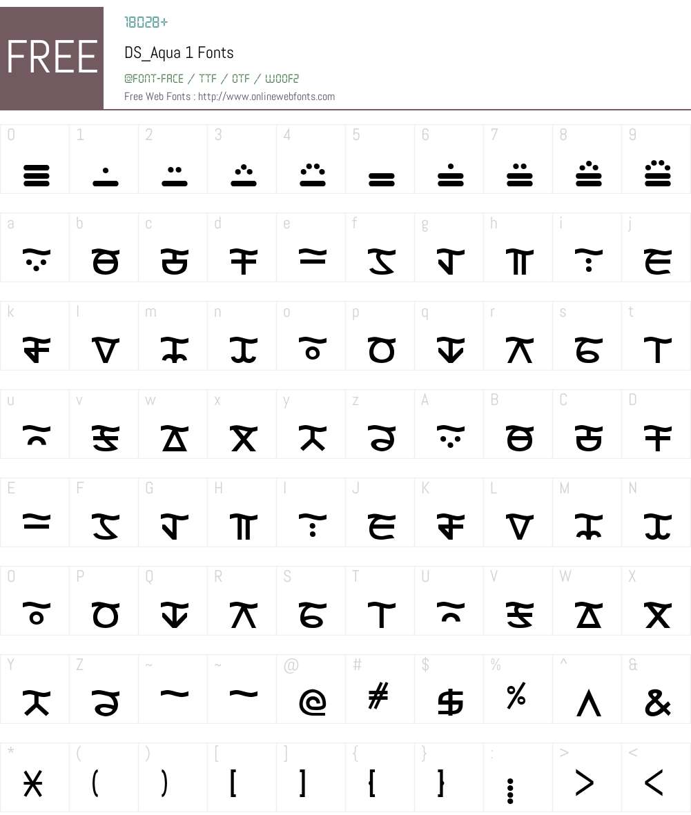 DS_Aqua-1 Font Screenshots