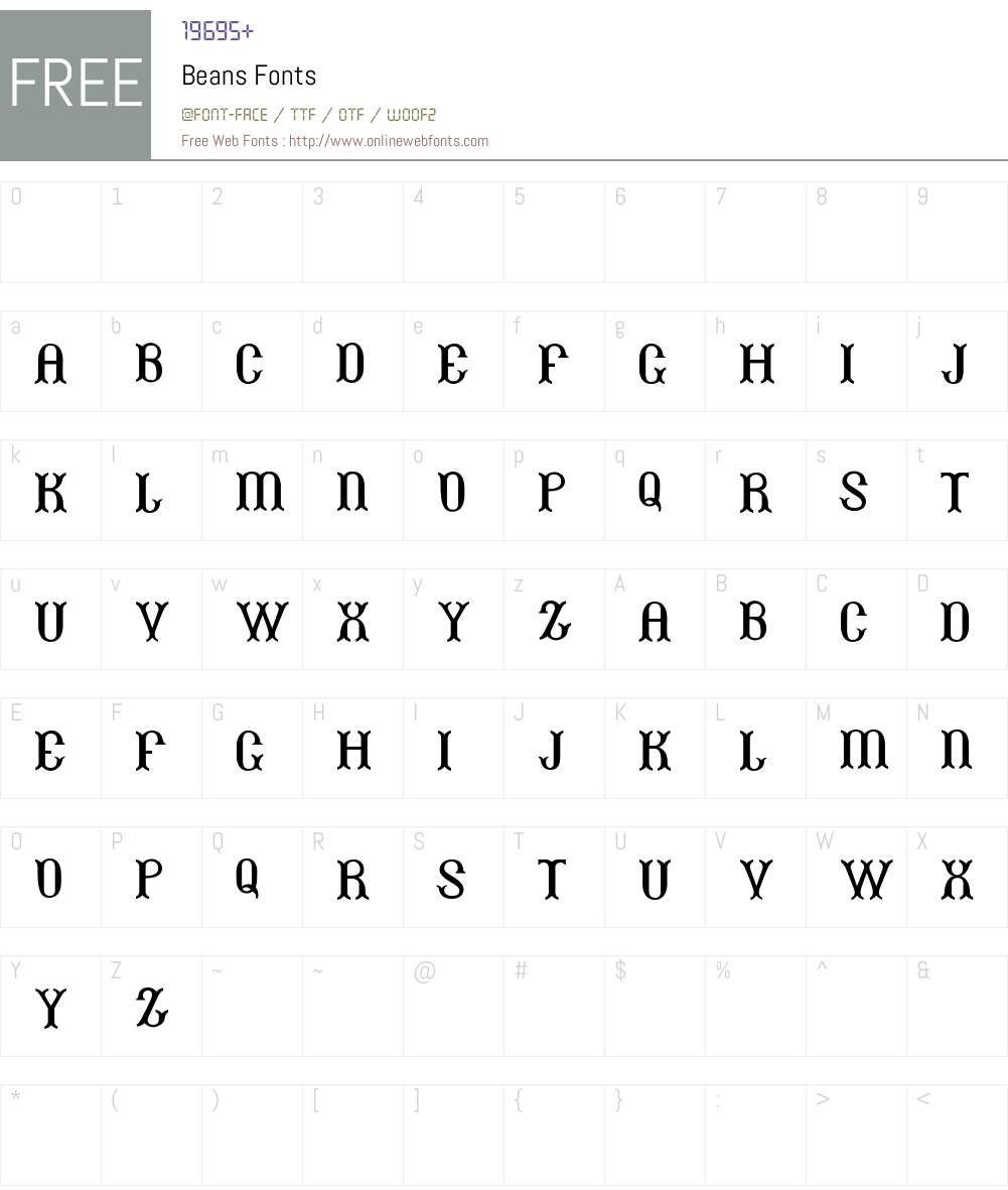 Beans Font Screenshots