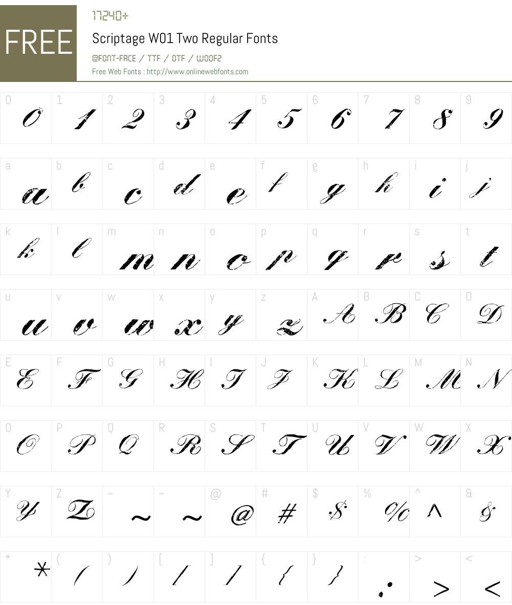 ScriptageW01-TwoRegular Font Screenshots