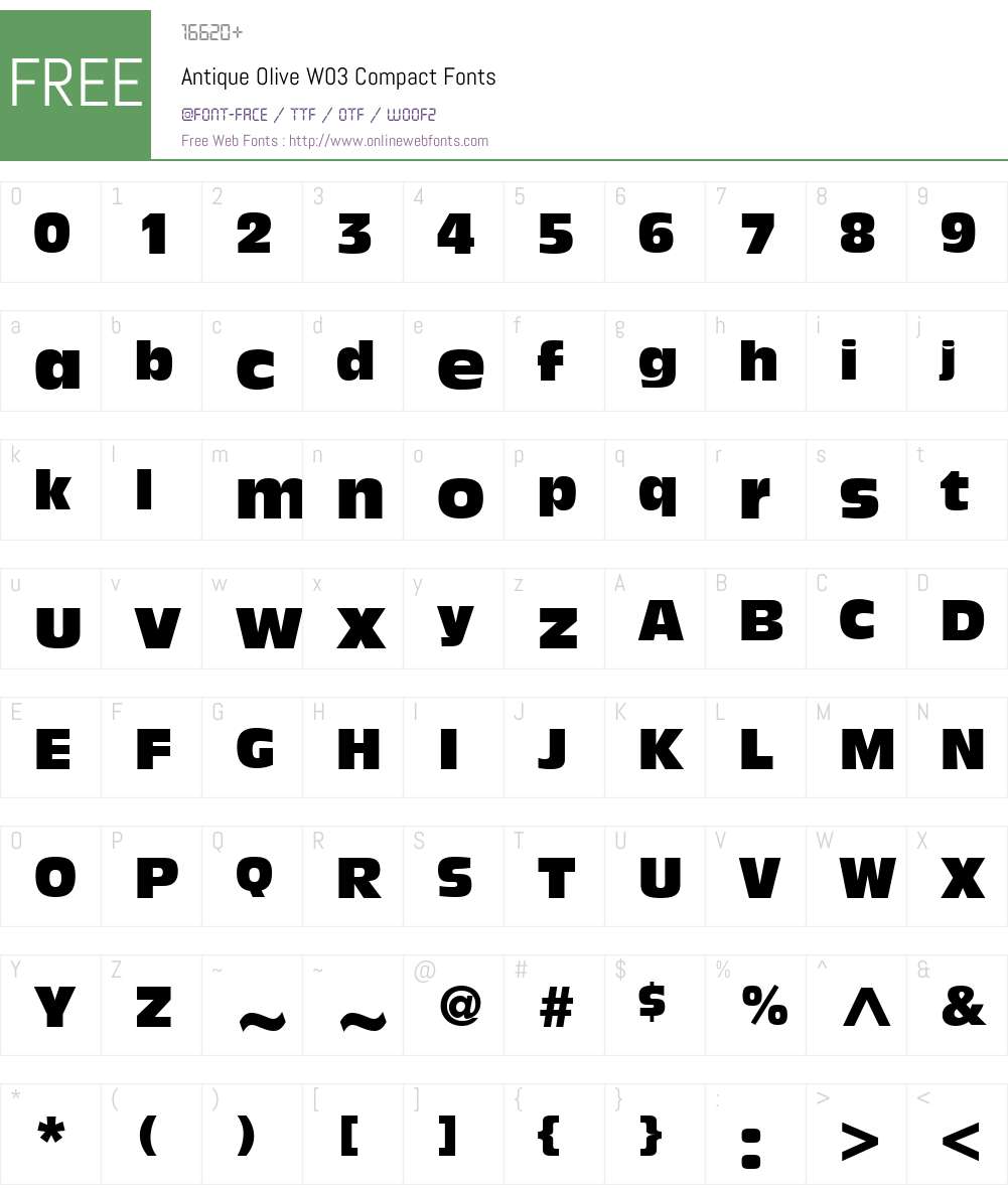 Antique Olive Font Screenshots