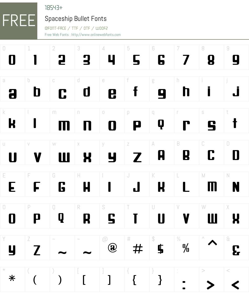 Spaceship Bullet Font Screenshots