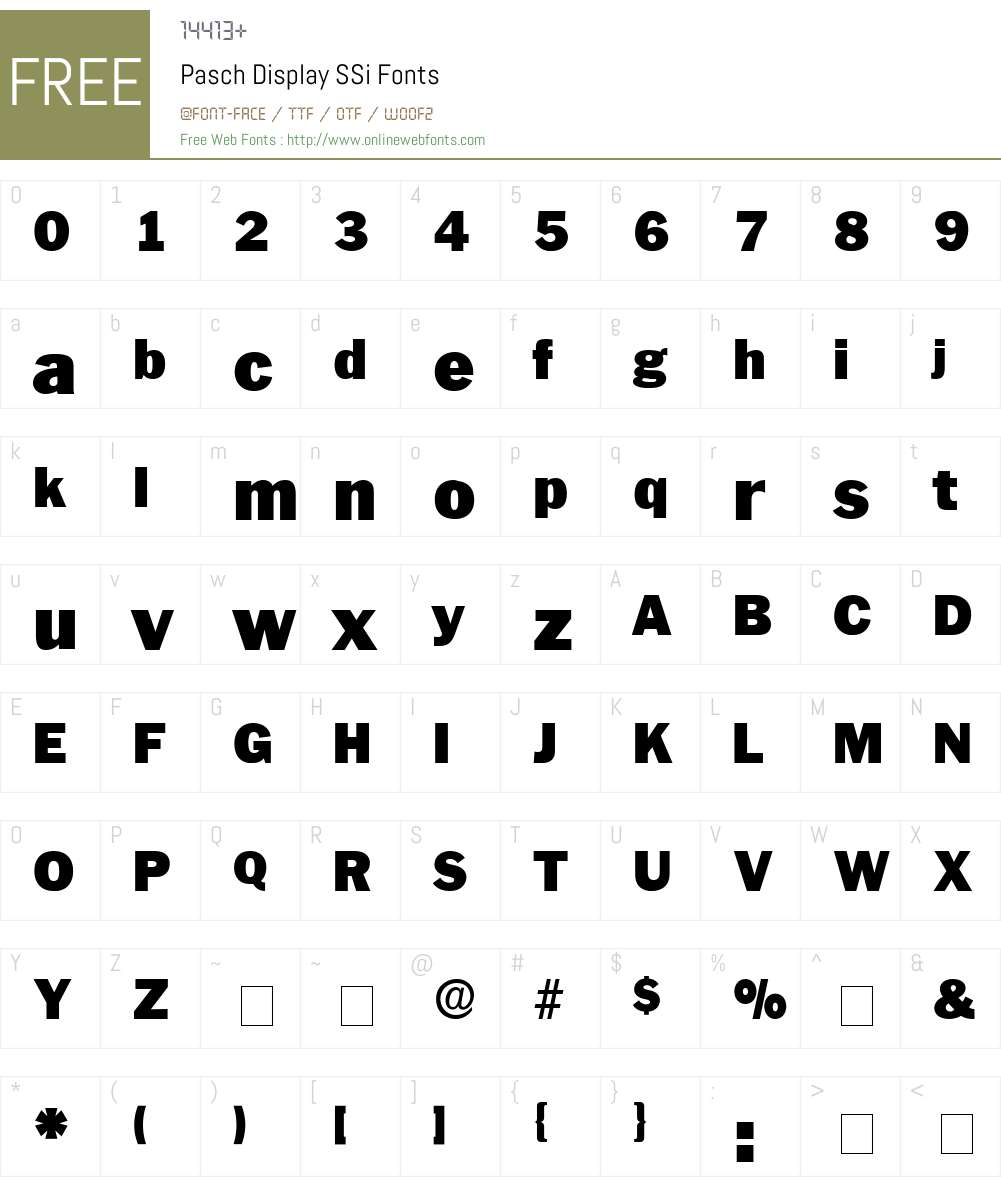 Pasch Display SSi Font Screenshots