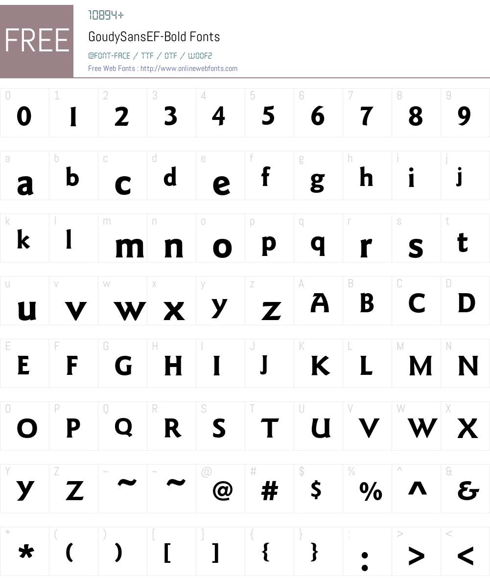 GoudySansEF Font Screenshots