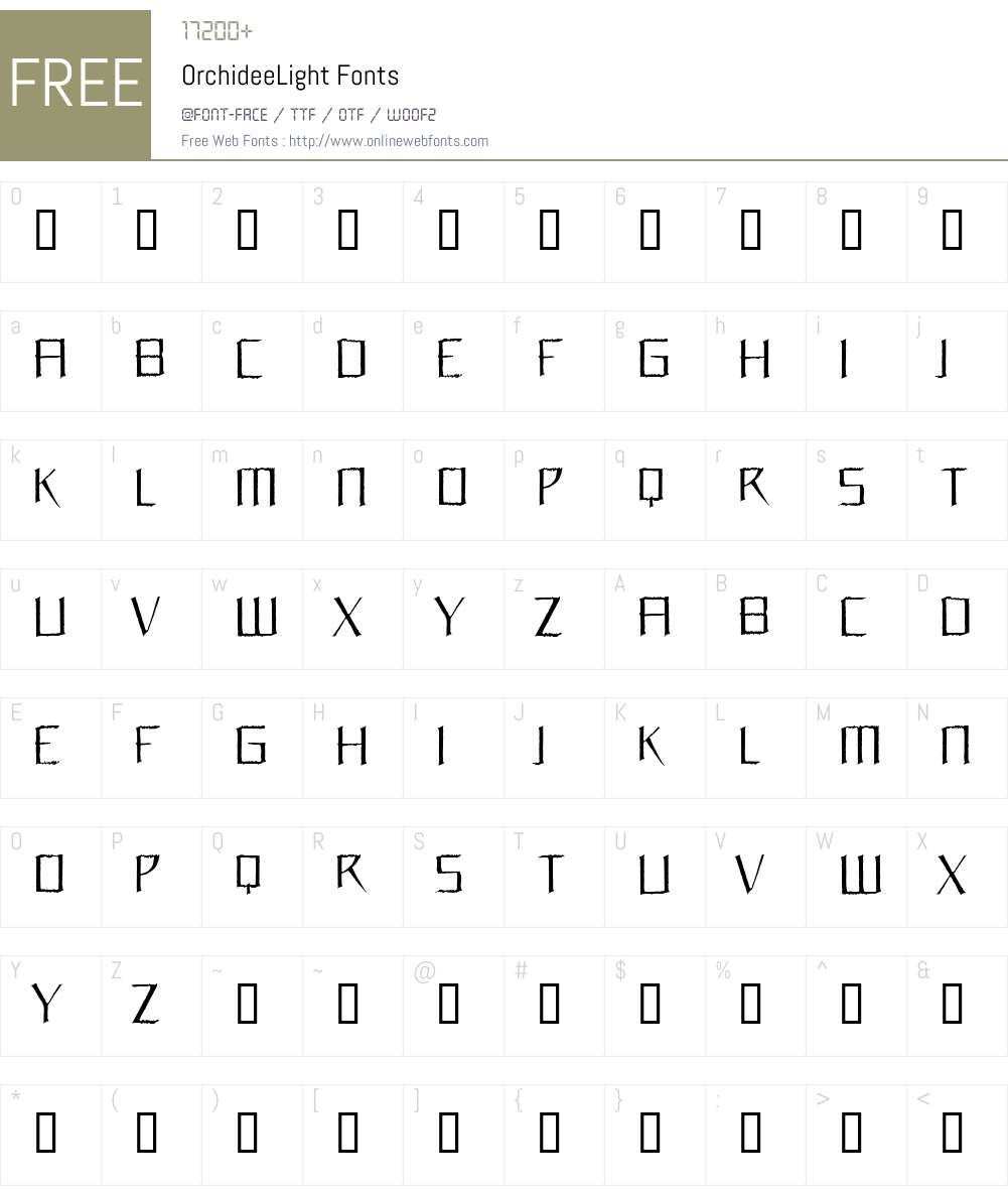 OrchideeLight Font Screenshots