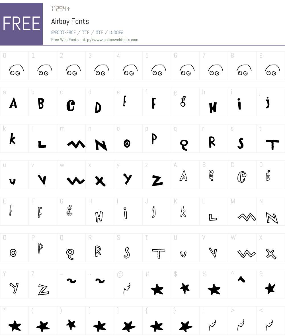 Airboy Font Screenshots