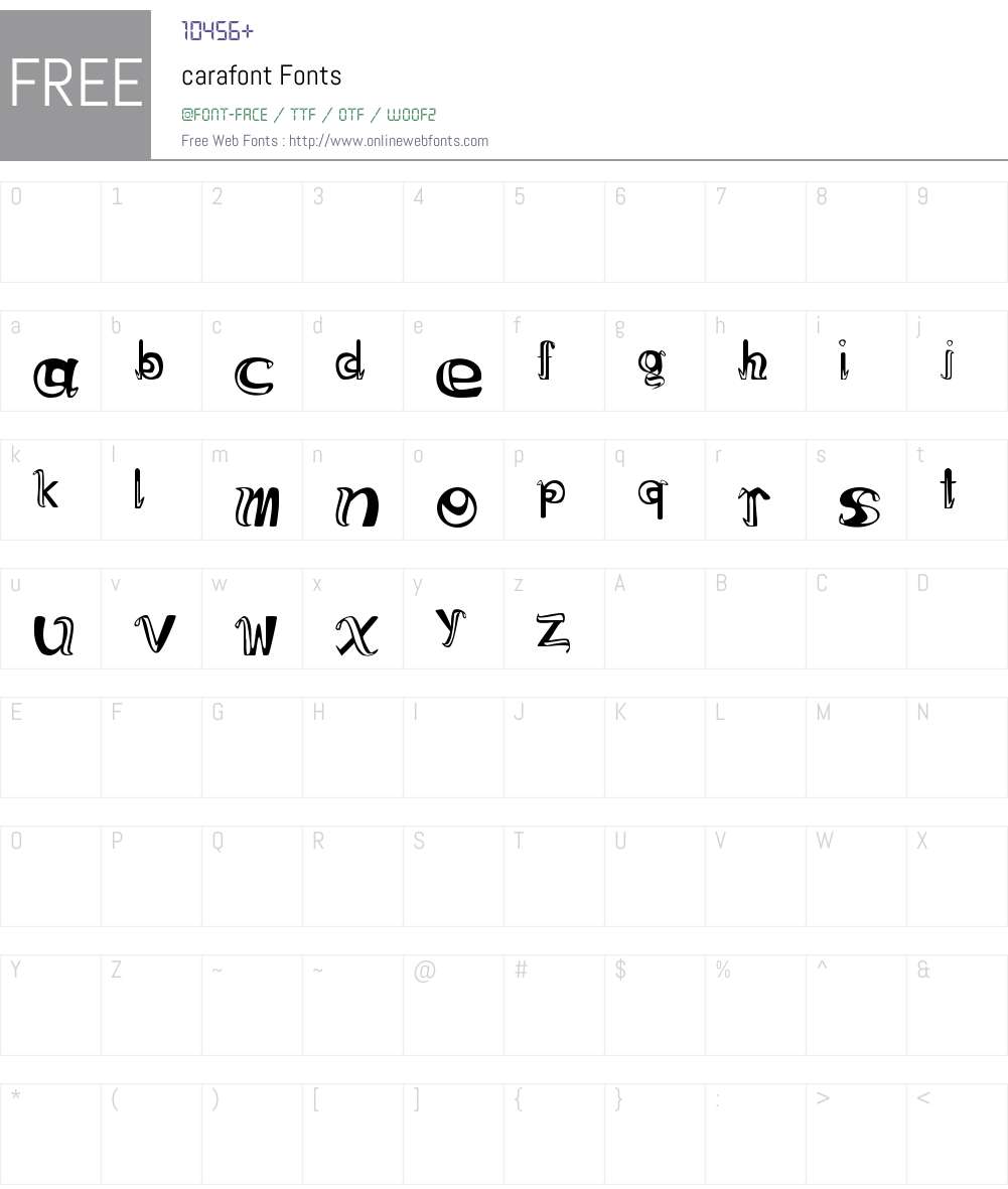 carafont Font Screenshots