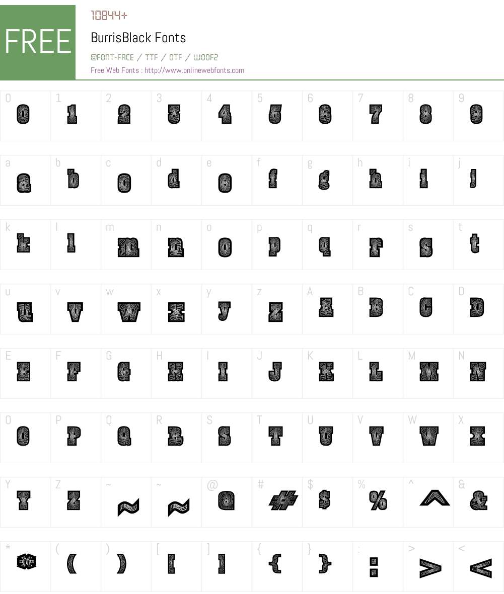 BurrisBlack Font Screenshots