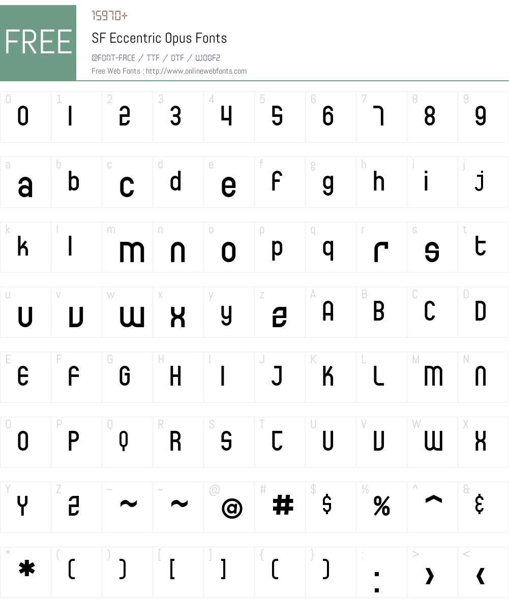 SF Eccentric Opus Font Screenshots