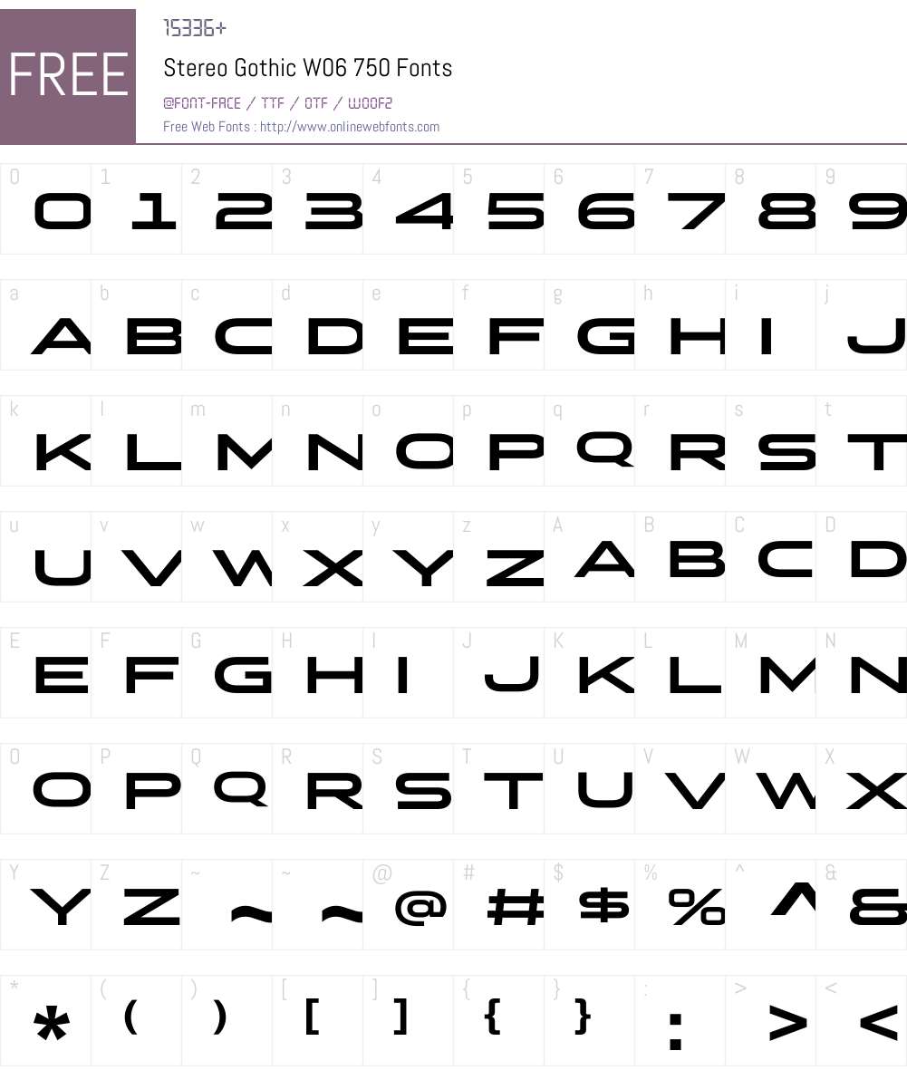 Stereo Gothic Font Screenshots