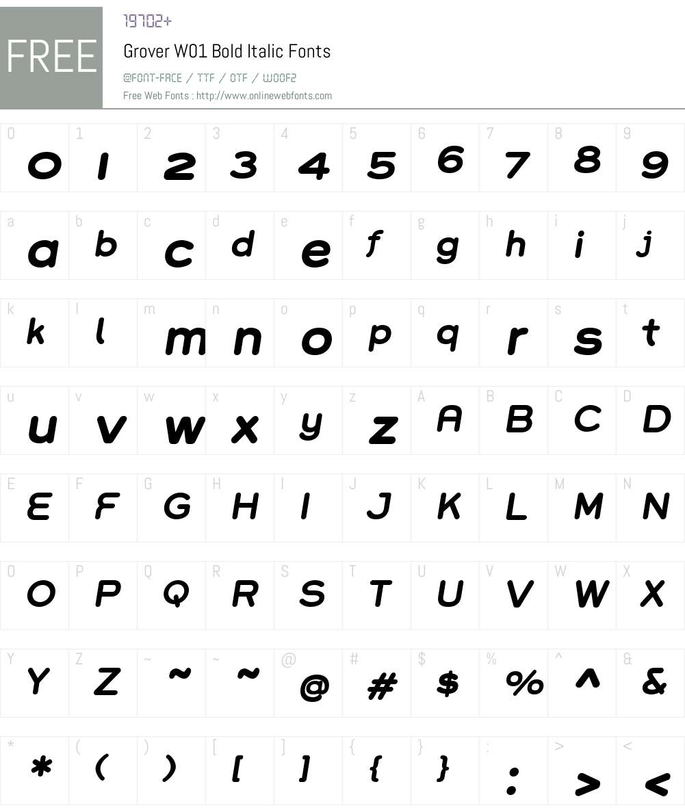 Grover Font Screenshots