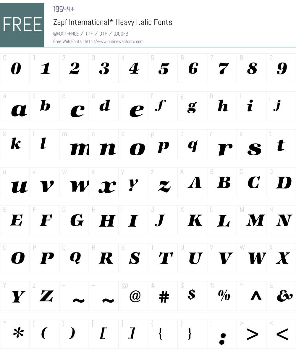 Zapf International BQ Font Screenshots