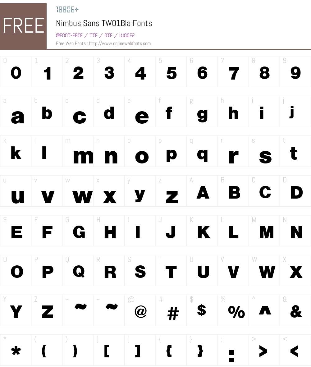 NimbusSanTW01Bla Font Screenshots