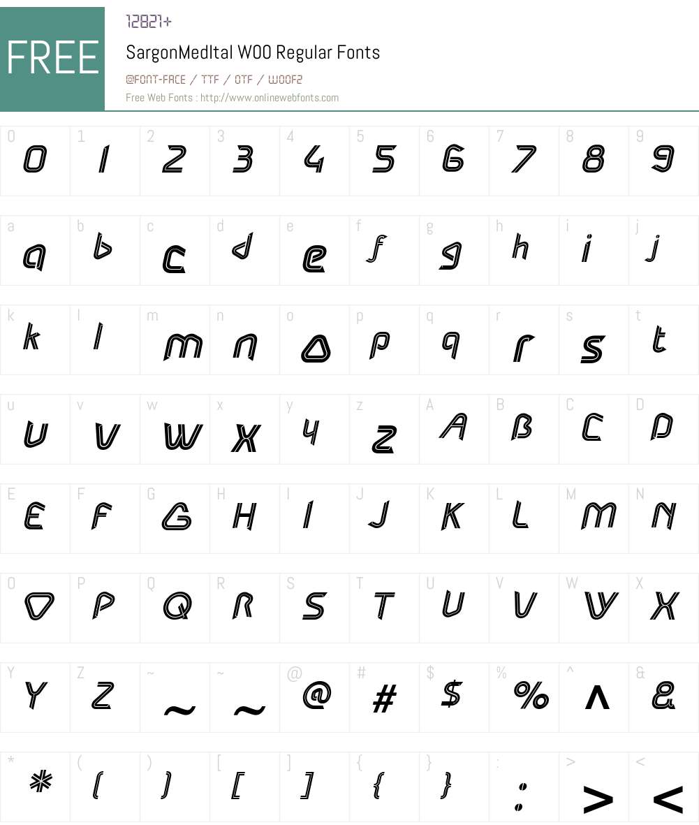 SargonMedItalW00-Regular Font Screenshots