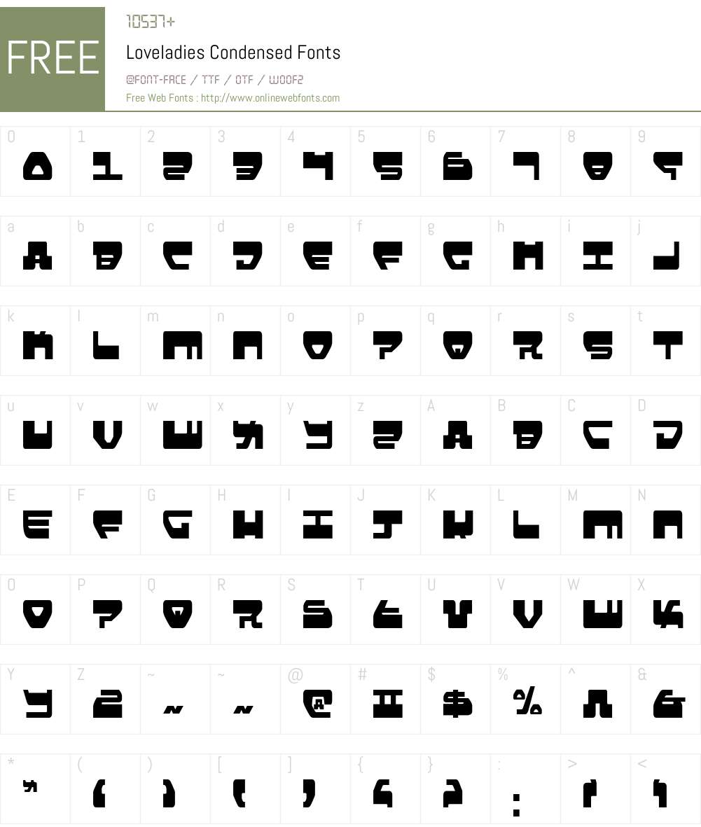 Loveladies Condensed Font Screenshots