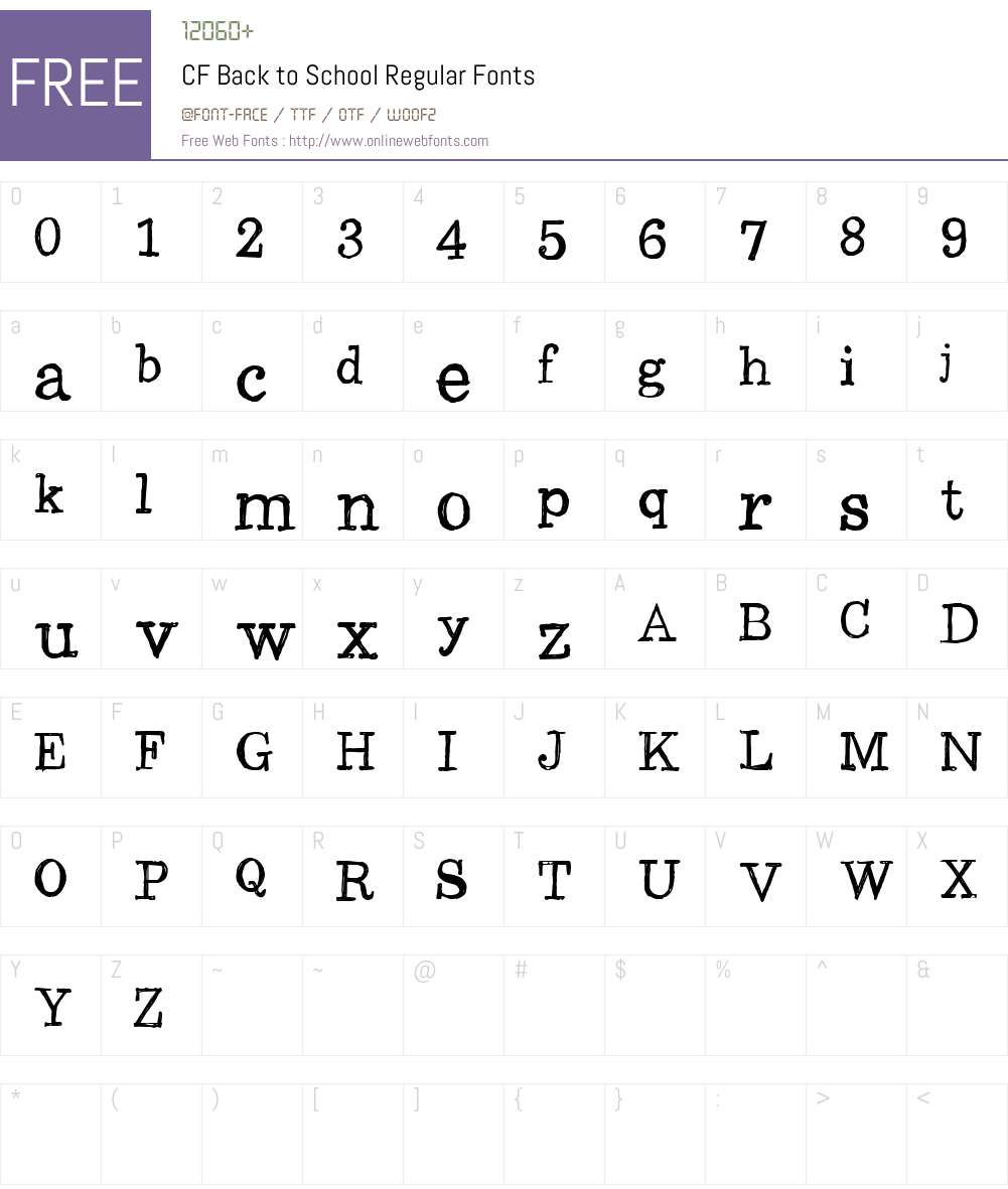 CF Back to School Font Screenshots