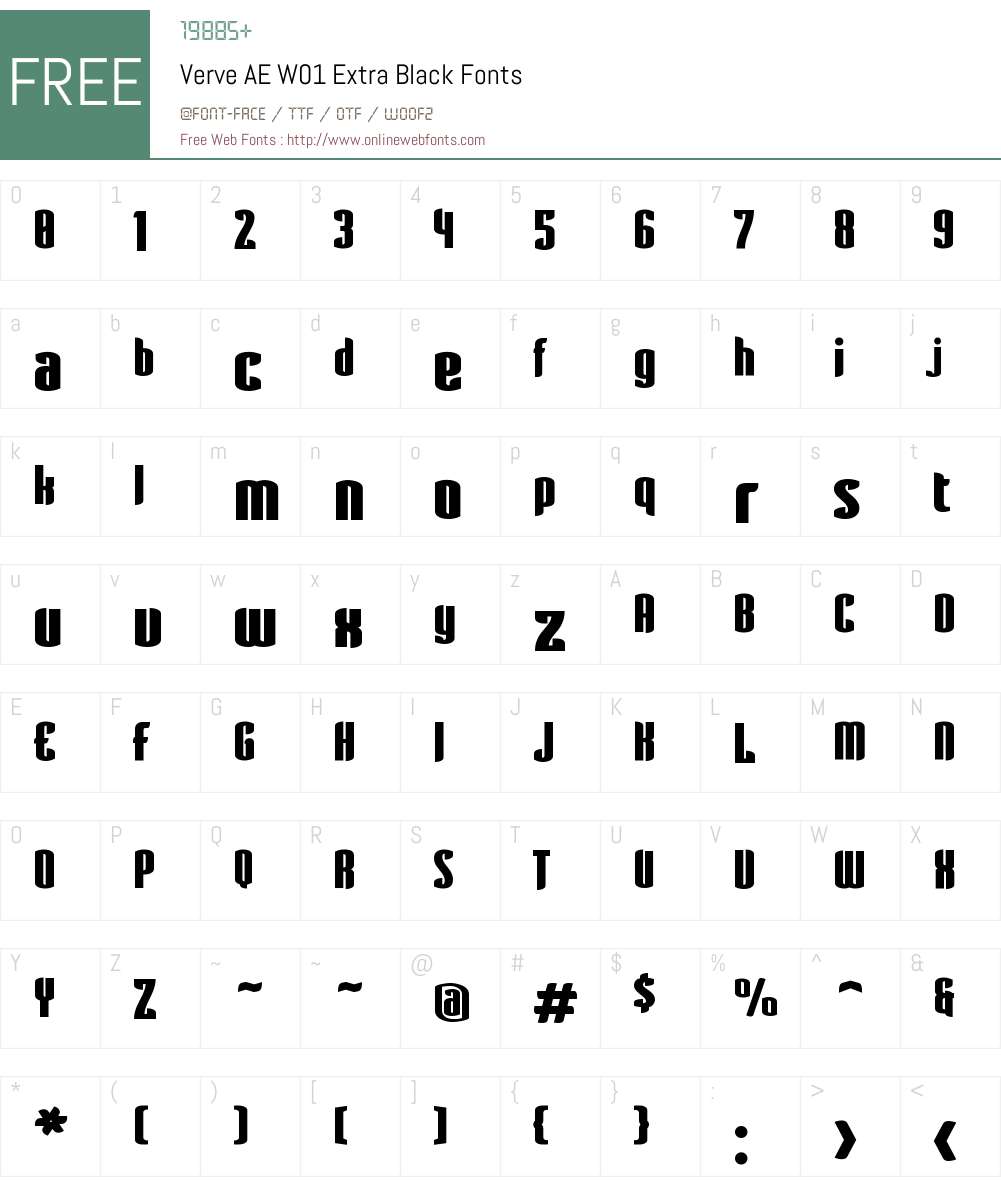 VerveAEW01-ExtraBlack Font Screenshots