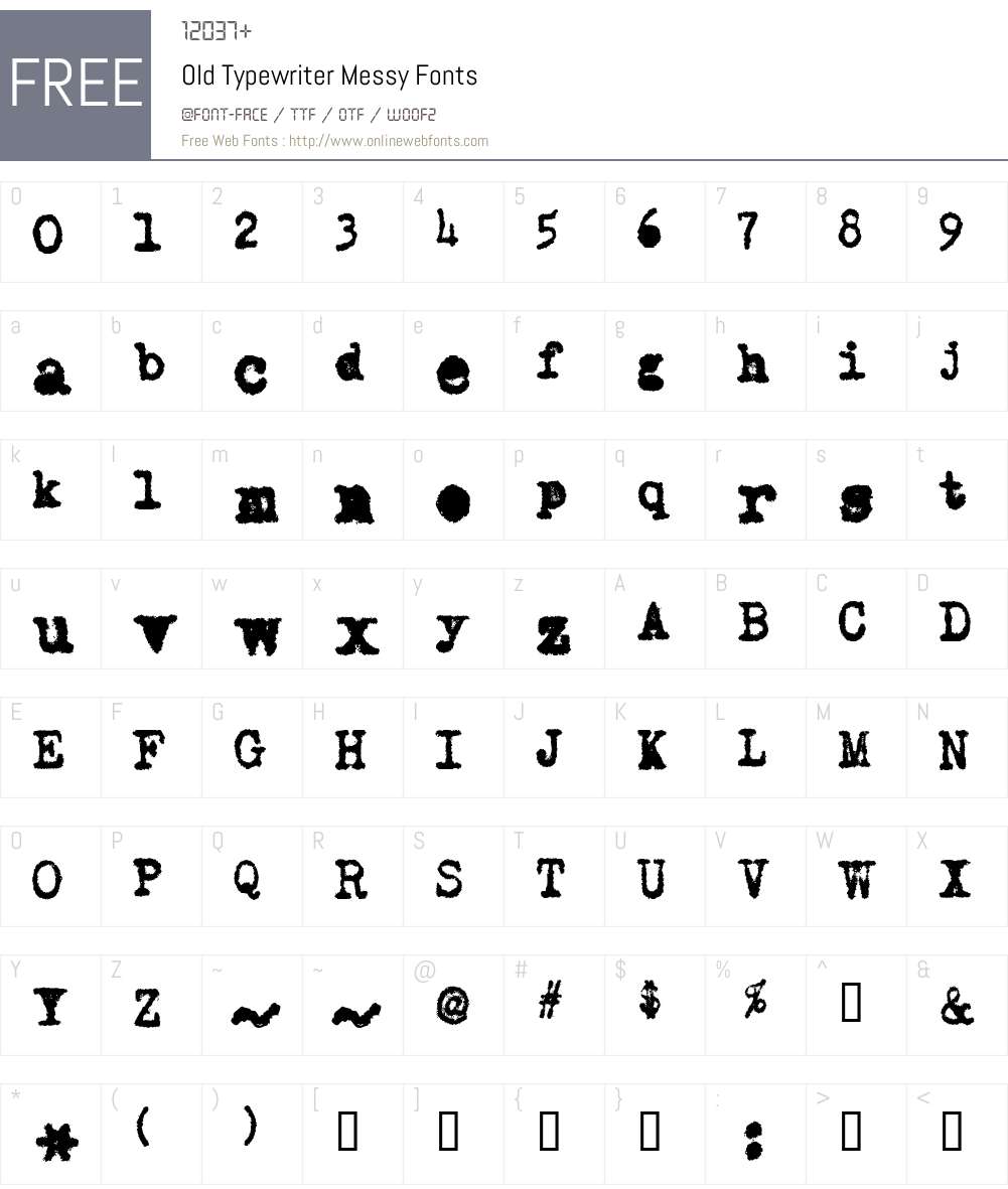 Old Typewriter Font Screenshots