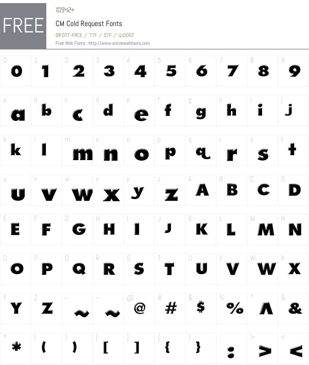 CM Cold Request Font Screenshots