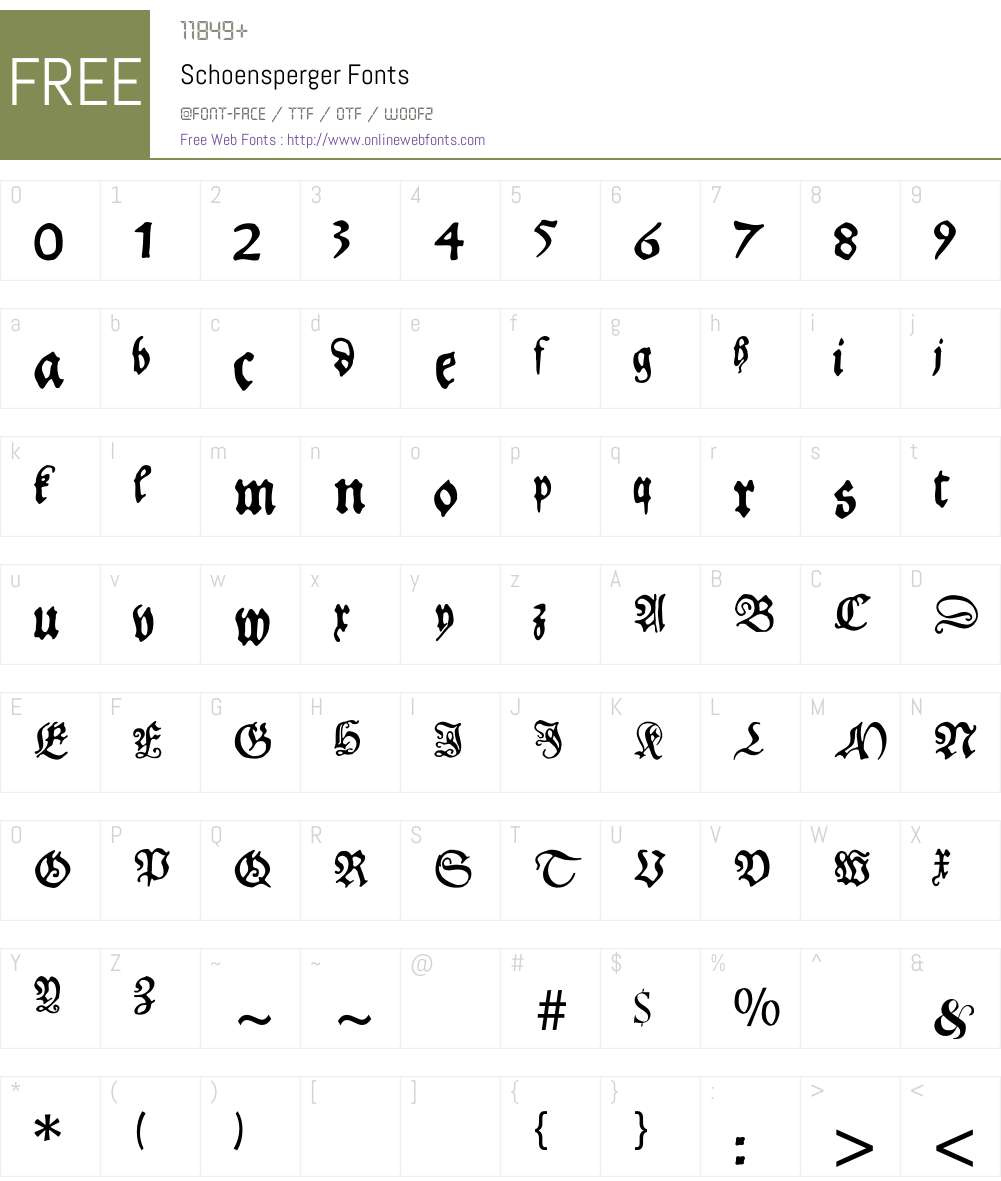 Schoensperger Font Screenshots