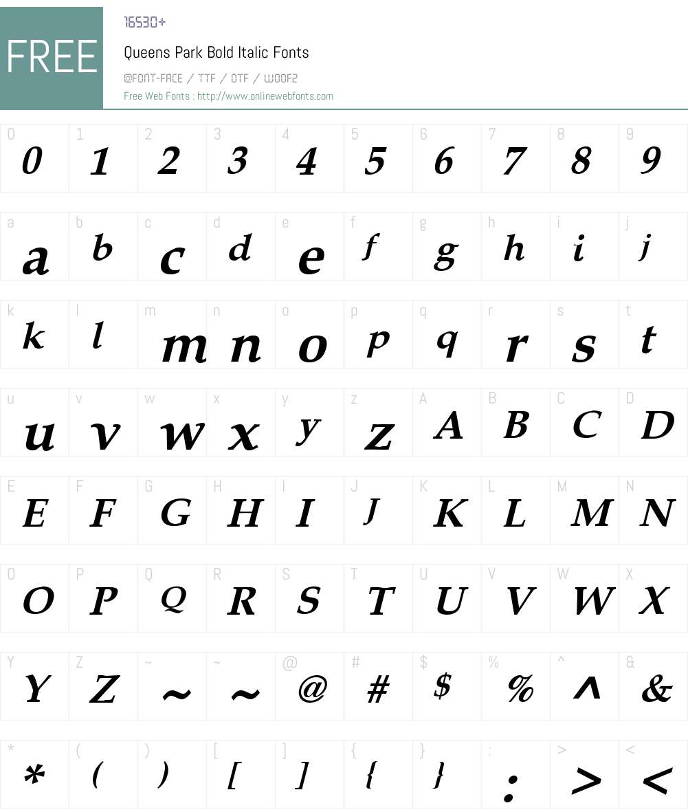 Queens Park Font Screenshots