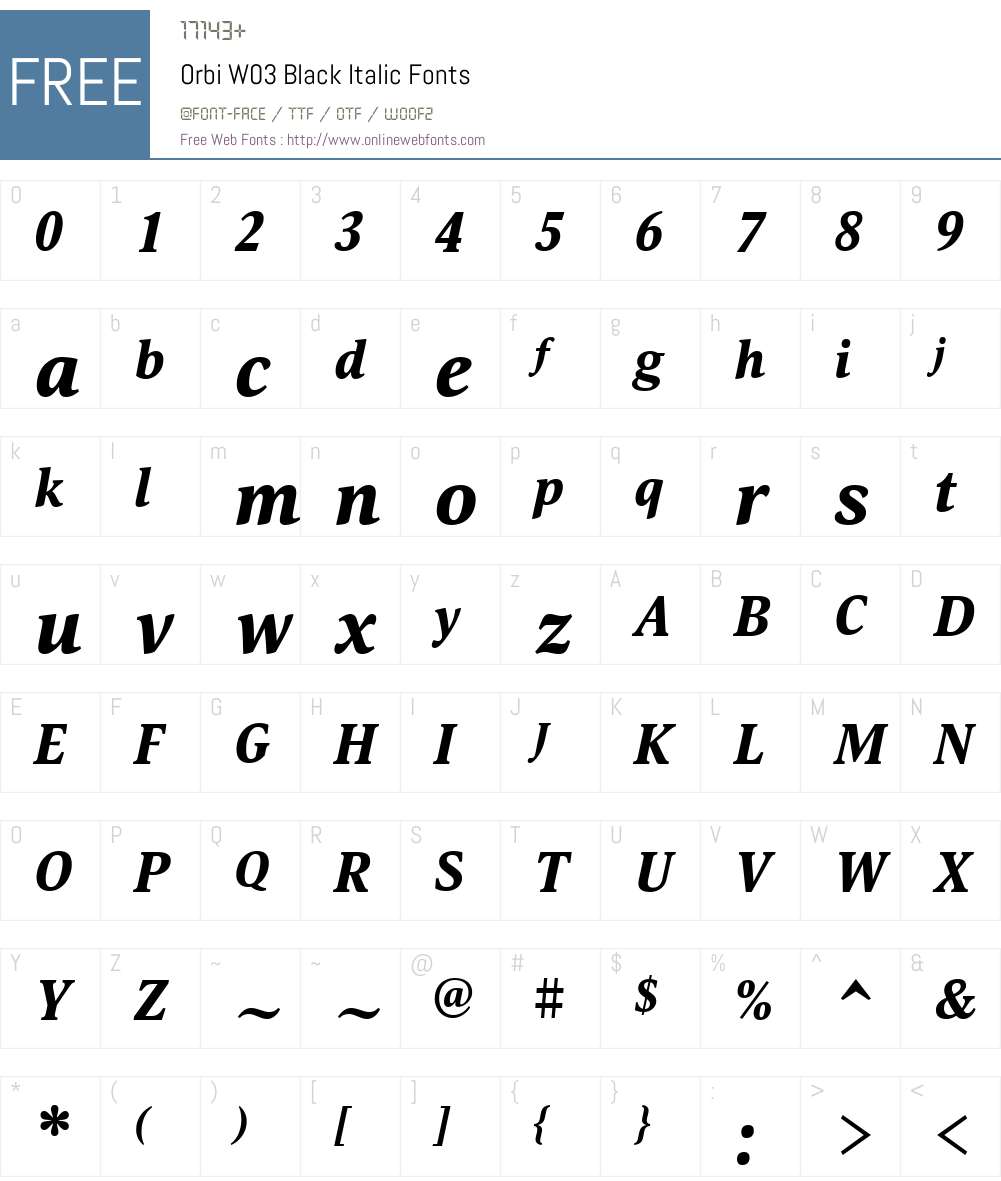 Orbi Font Screenshots