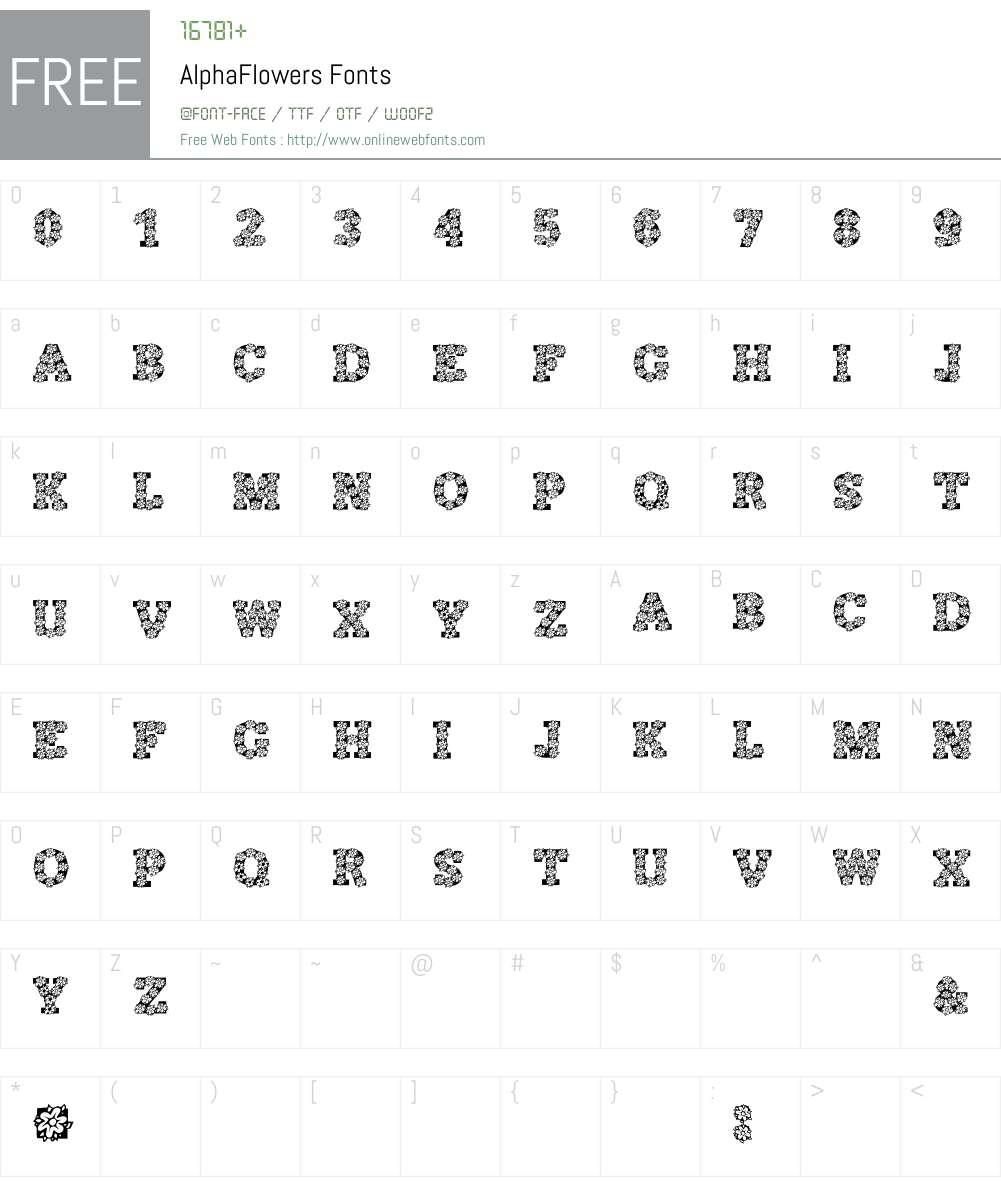 AlphaFlowers Font Screenshots