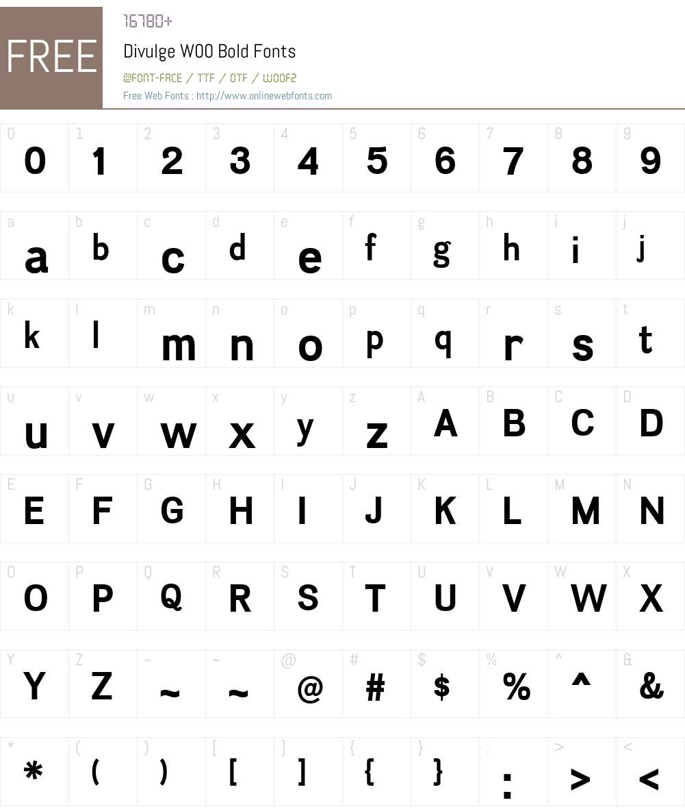 DivulgeW00-Bold Font Screenshots