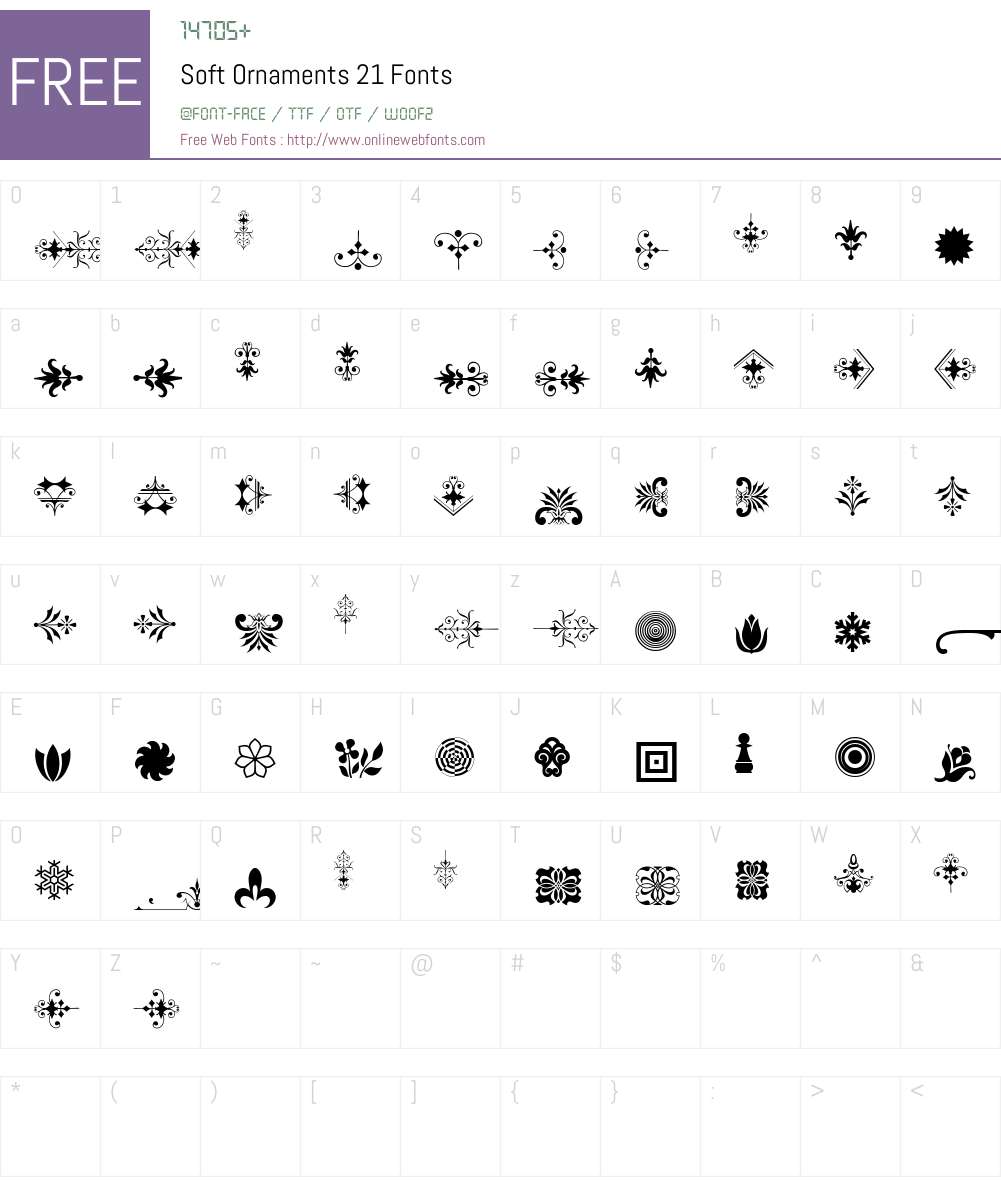 Soft Ornaments 21 Font Screenshots