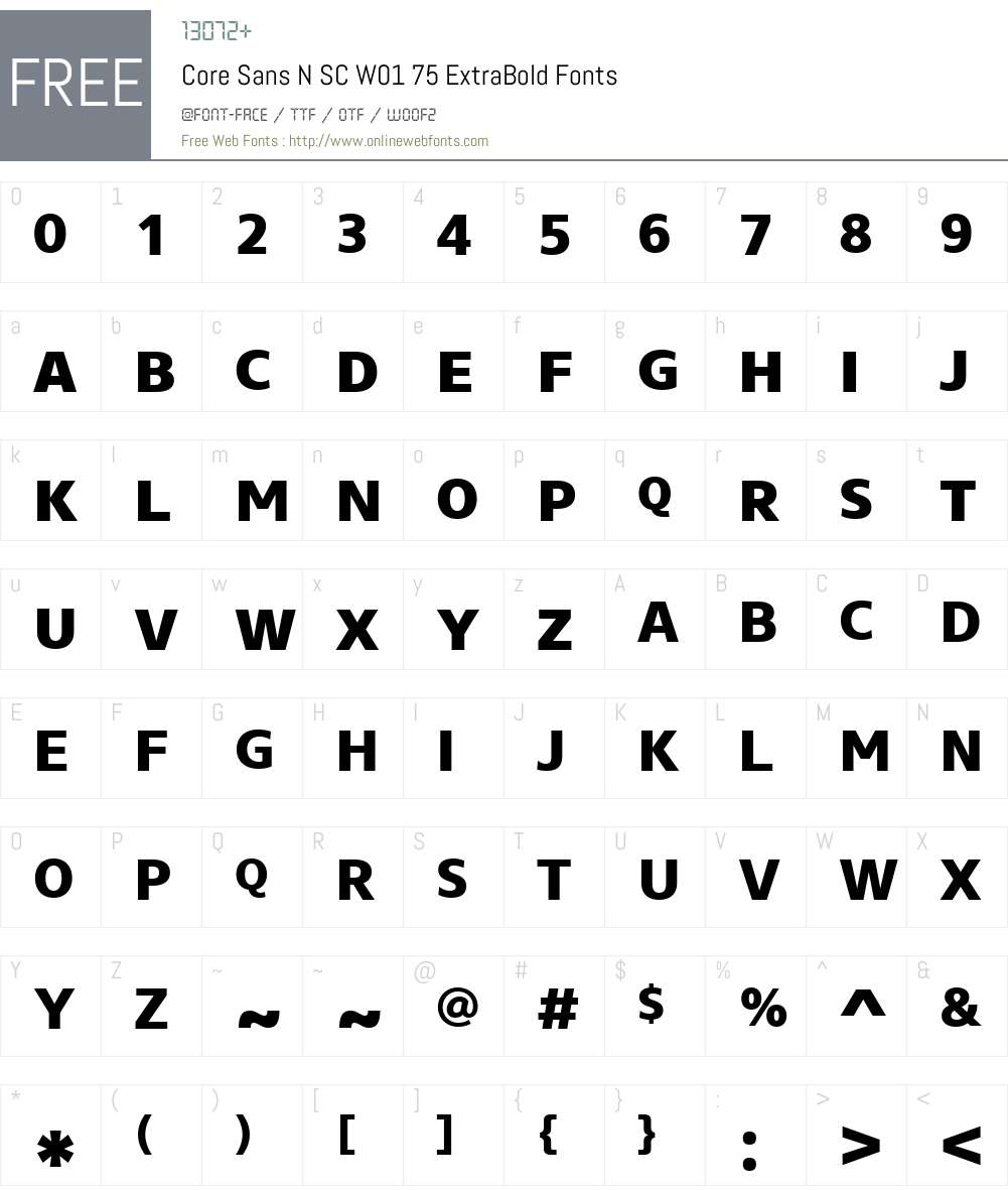CoreSansNSCW01-75ExtraBold Font Screenshots