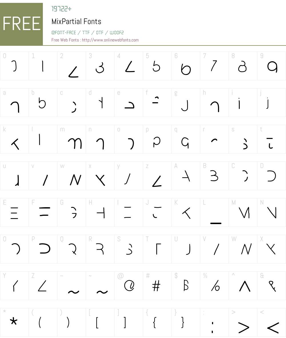 MixPartial Font Screenshots