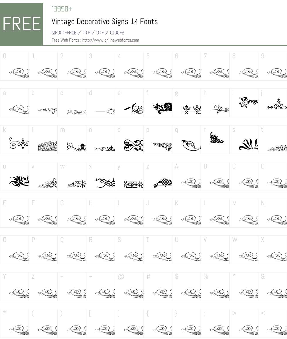 Vintage Decorative Signs 14 Font Screenshots