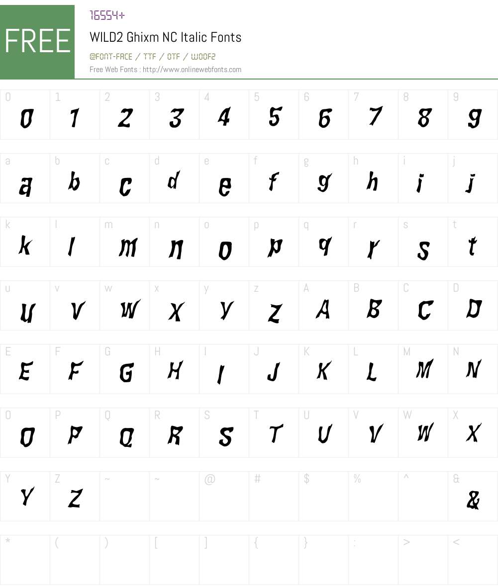 WILD2 Ghixm NC Font Screenshots