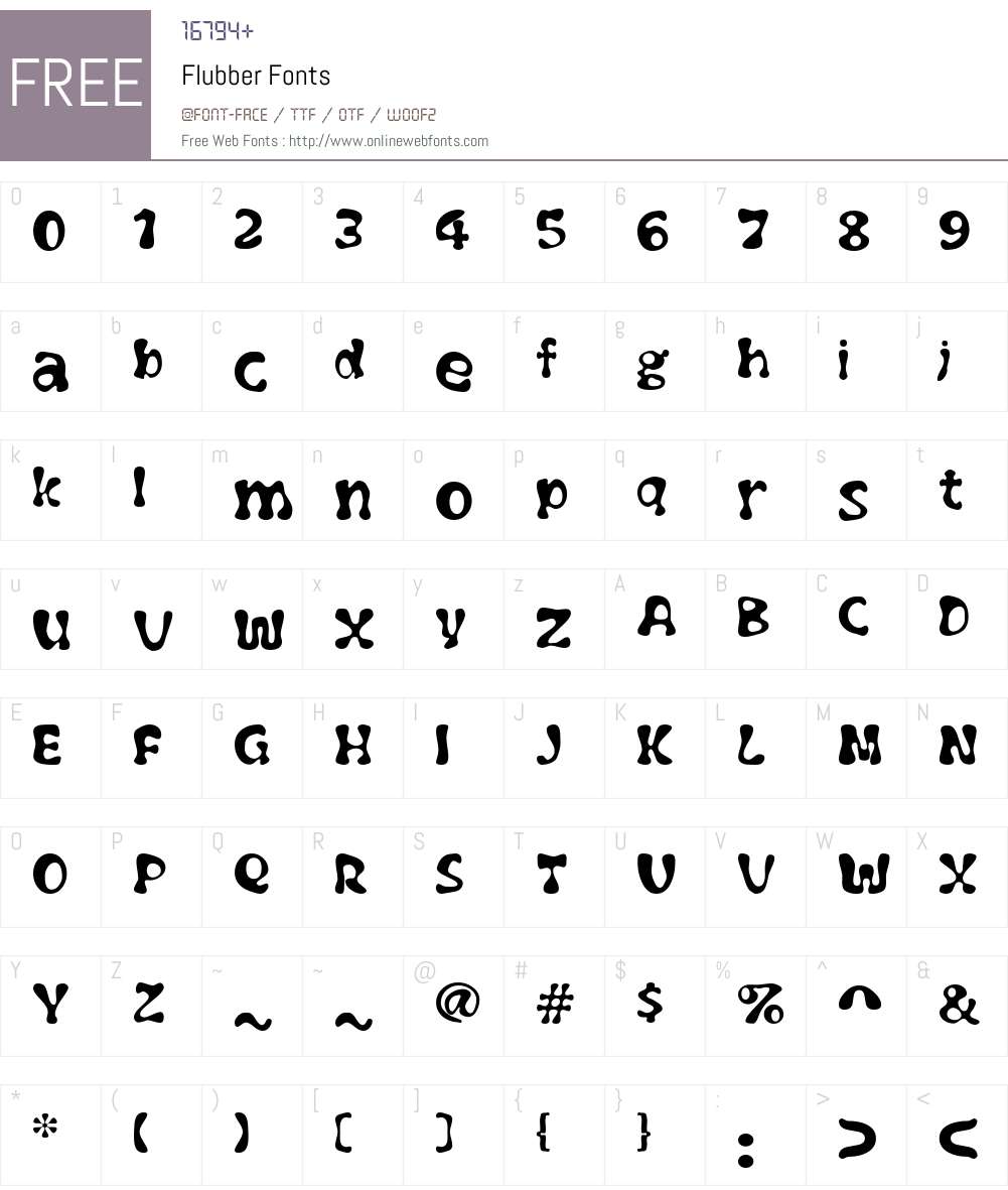 Flubber Font Screenshots