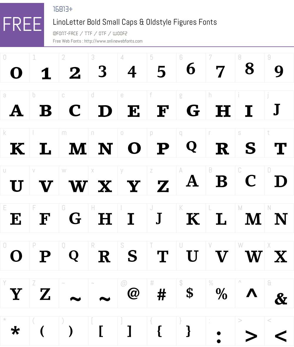 LinoLetter Font Screenshots