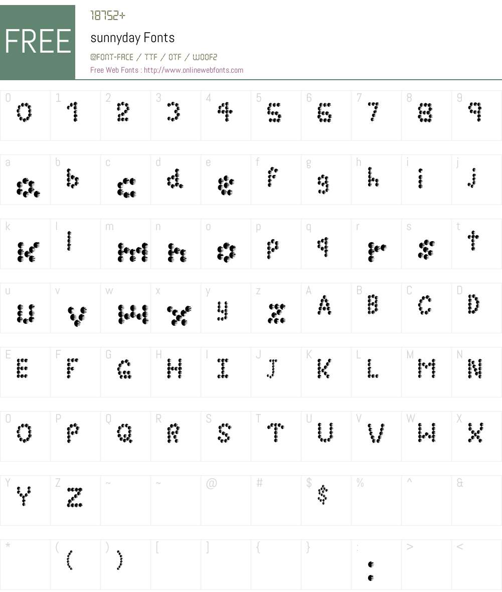 sunnyday Font Screenshots