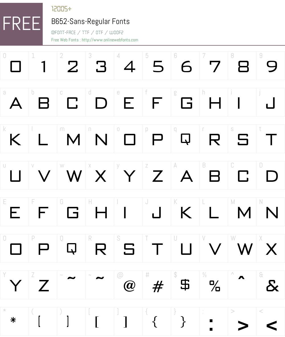 B652-Sans Font Screenshots