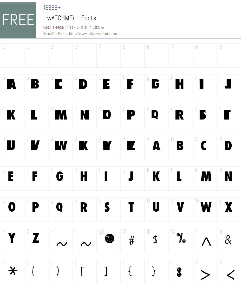 wATCHMEn Font Screenshots