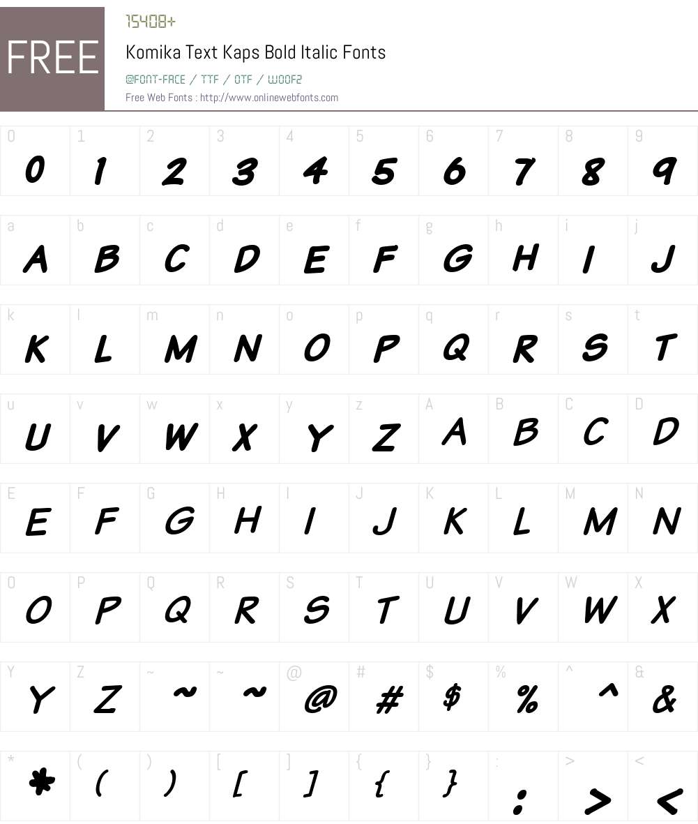 Komika Text Kaps Font Screenshots
