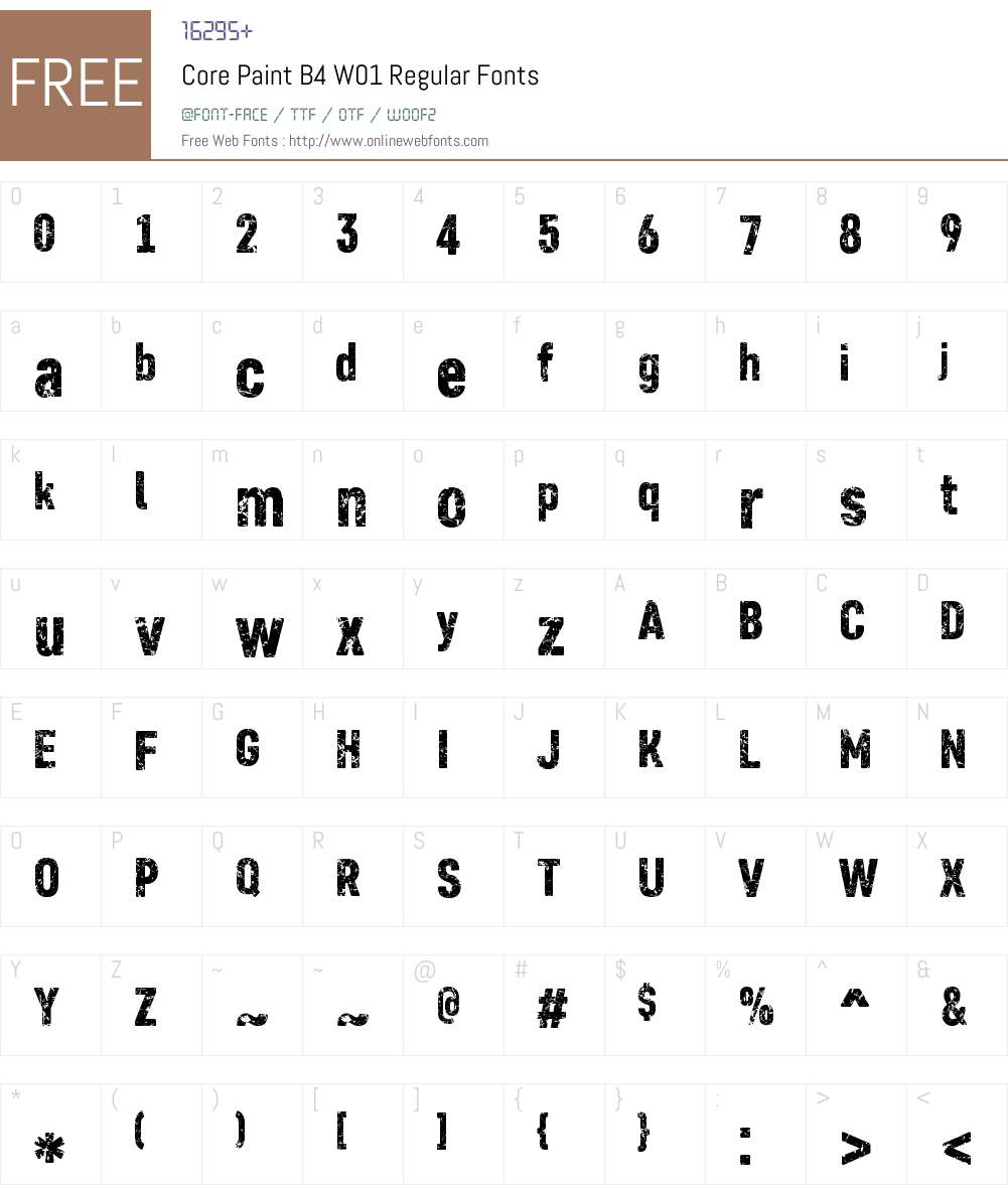 CorePaintB4W01-Regular Font Screenshots