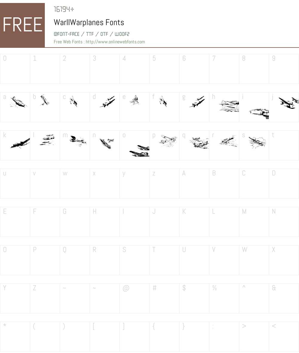 WarIIWarplanes Font Screenshots