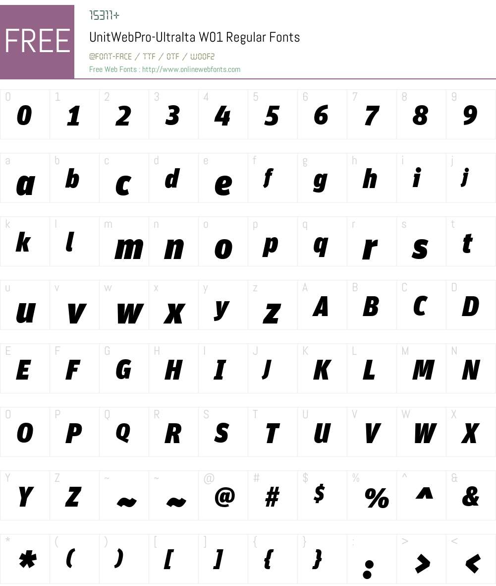 UnitWebPro-UltraItaW01-Rg Font Screenshots