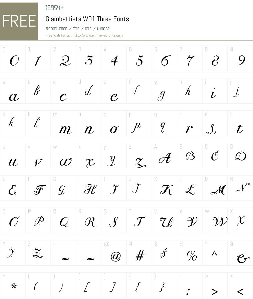GiambattistaW01-Three Font Screenshots