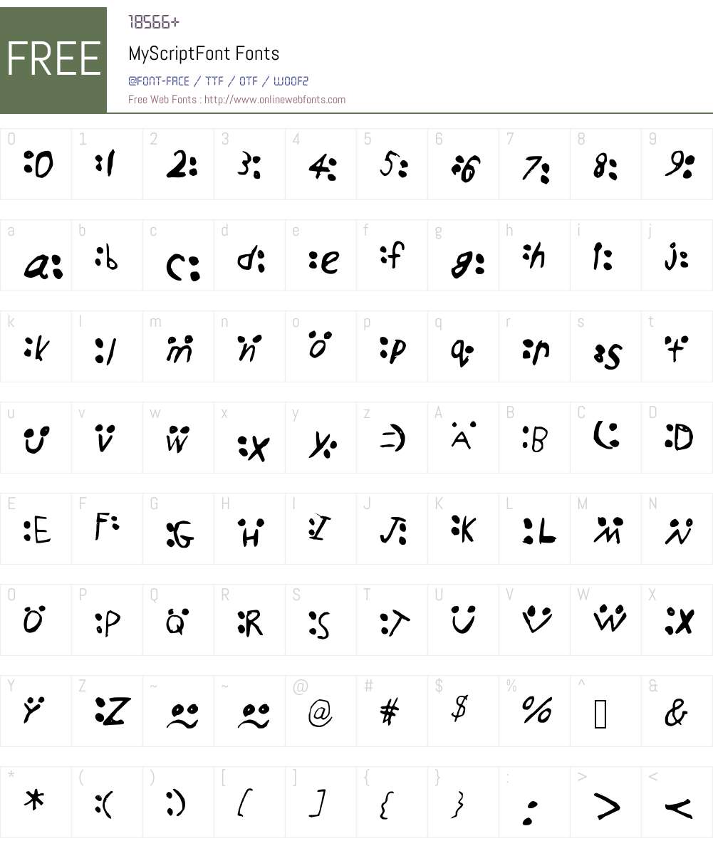 MyScriptFont Font Screenshots