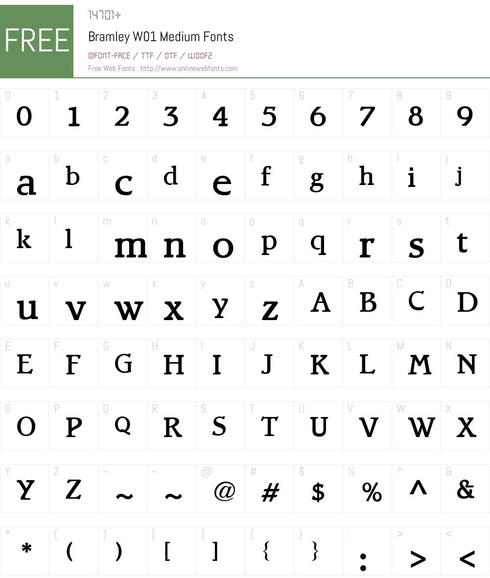 BramleyW01-Medium Font Screenshots