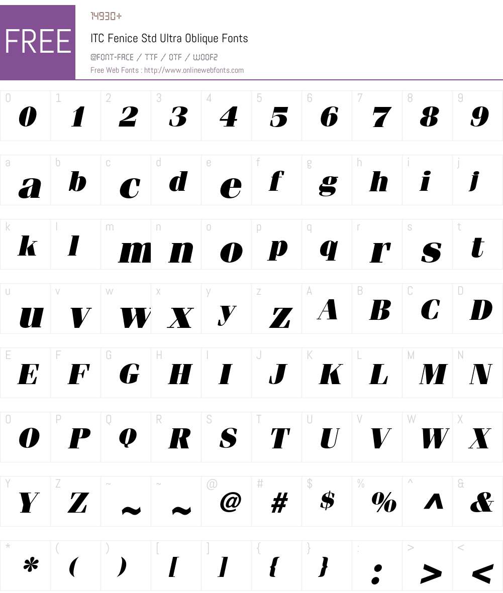 ITC Fenice Std Font Screenshots