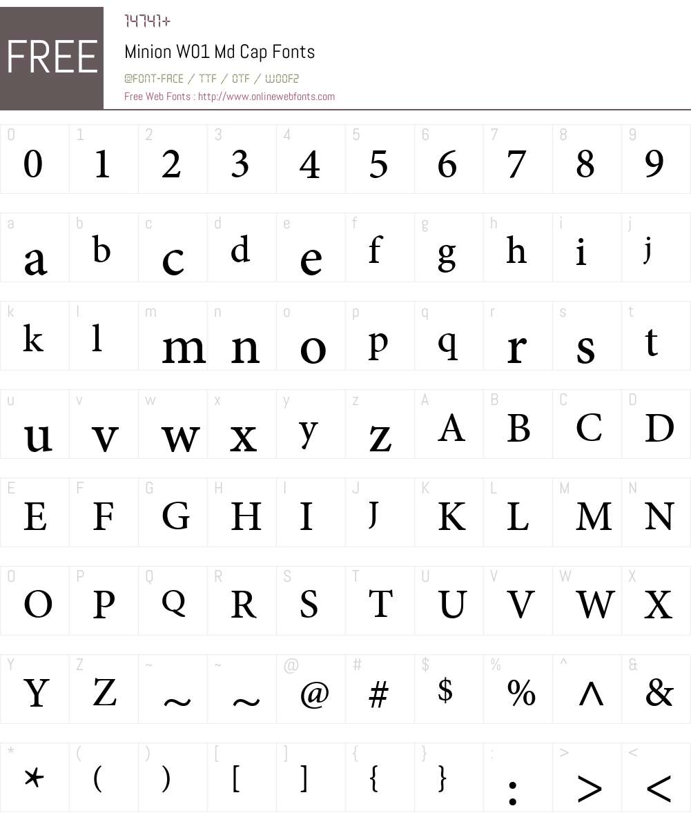 MinionW01-MdCap Font Screenshots