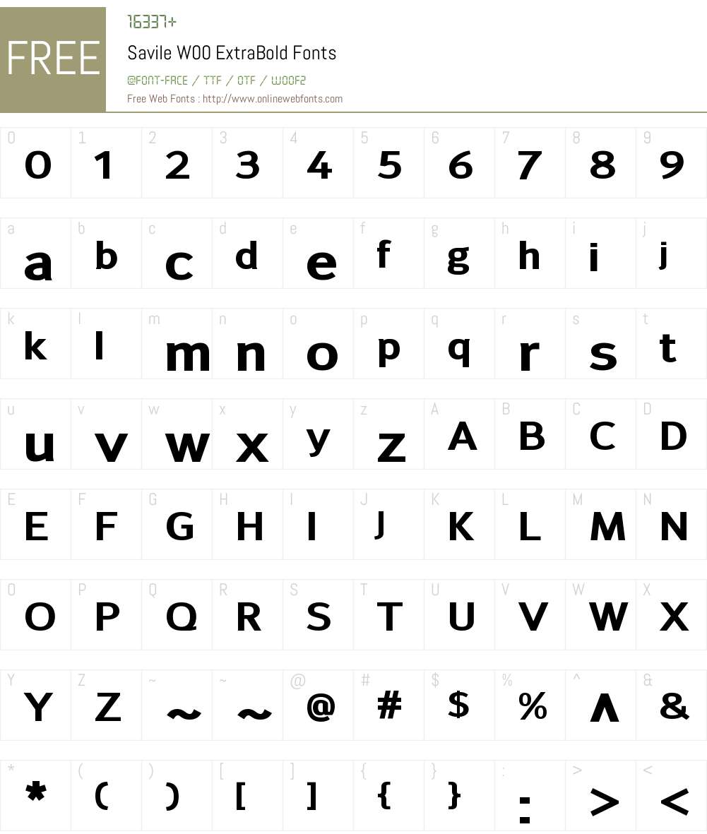 SavileW00-ExtraBold Font Screenshots